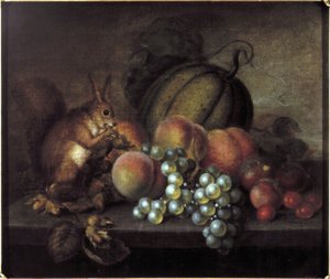 Study of Fruit with Squirrel by George Gray